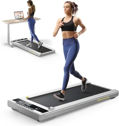 Walking Pad, Under Desk Treadmill for Home/Office with App & Remote Control, LED Touch Screen, Small Portable Walking Jogging Running Machine, 300lbs Capacity Compact Walking Treadmills