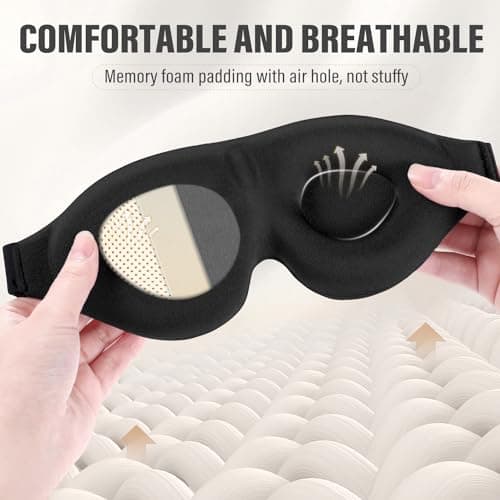 YIVIEW Sleep Mask for Side Sleeper, Complete Light Blocking 3D Sleeping Eye Mask, Soft Breathable Eye Cover for Women Men, Relaxing Zero Pressure Night Blindfold 5