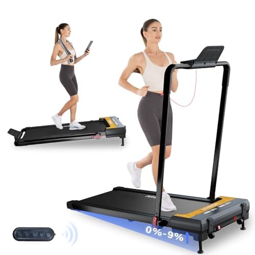 HOWHAI Treadmill with Auto Incline 9%, Walking Pad Treadmills for Home with 2.5HP, Speed 7.6MPH Walking Pad with Handle Bar, Foldable Treadmill, Remote Control and LED Display, Compact for Home Office