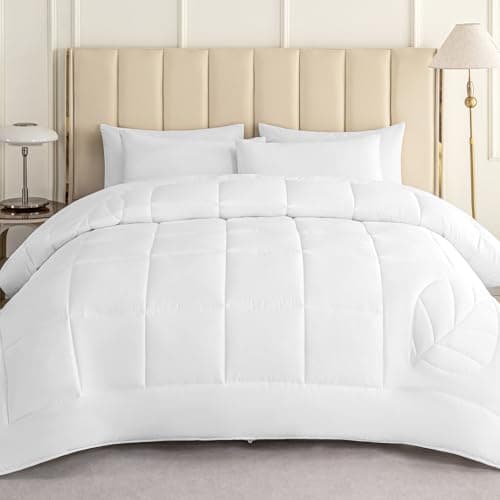 Sophia & William Tencel Lyocell Bed Comforter Queen, Cooling Lightweight All-Season Fluffy Comforter Queen, Quilted Duvet Insert