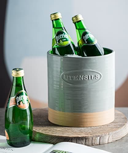 YHOSSEUN Ceramic Utensil Holder Kitchen Utensil Crocks (E-Gray & Clay) 7