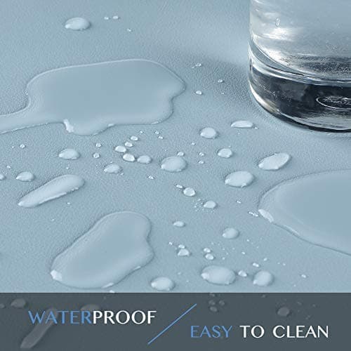 K KNODEL Large Office Leather Desk Mat, Mouse and Keyboard Pad, Computer and Laptop Mat, Desktop Protector and Cover, Writing Pad and Blotter (31.5"x15.7", Light Blue) 7