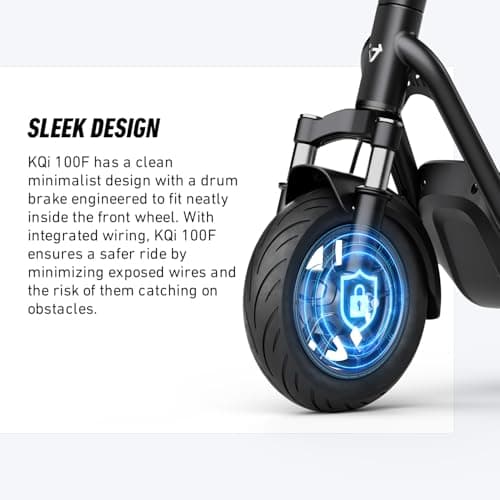 NIU Electric Scooter Adults - 100F E Scooter w/Suspension, Add. Foldable Handlebar and Turn Signals, 600W Peak Power, 18 Miles Max Range, 17.4 MPH, Lightweight Escooter for Commute 5