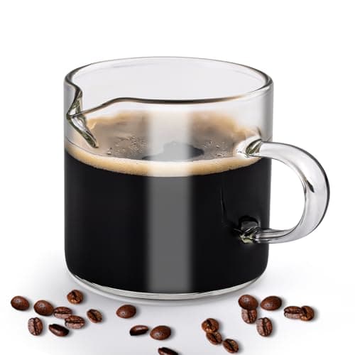 Xnqelerate Glass Espresso Cups, Espresso Accessories, Espresso Measuring Cup, 75ML, small, Transparent