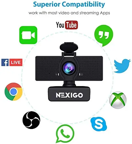 NexiGo N60 1080P Web Camera, HD Webcam with Microphone & Privacy Cover, USB Computer Camera, 110-degree Wide Angle, Plug and Play, for Zoom/Skype/Teams/OBS, Conferencing and Video Calling (Renewed) 5