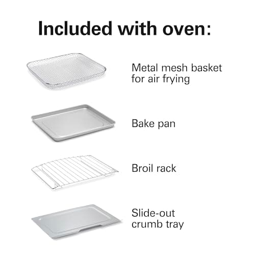 Hamilton Beach Sure-Crisp Air Fryer Toaster Oven Combo, Fits 9” Pizza, 4 Slice Capacity, Powerful Circulation, Auto Shutoff, Stainless Steel (31403) 5