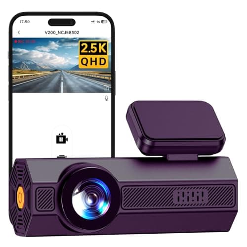 2.5K Dash Cam, Mini Dash Cam for Cars, 1440P Car Camera with APP, 24 Hours Parking Monitor Dashcams Front 2.5K, 160°Wide WiFi Dash Cam with WDR Night Vision, G-Sensor