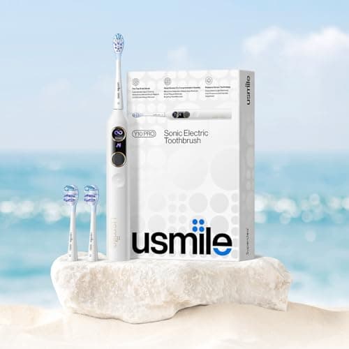 usmile Y10 PRO Rechargeable Electric Toothbrush with Smart Display, Missed Spot Detection, Pressure Sensor, 180-Day Battery Life, IPX8 Waterproof, Travel-Friendly with 2 Brush Heads 2