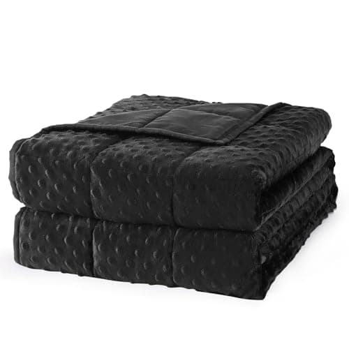 Mr. Sandman Weighted Blanket for Adults, Heavy Blanket for Woman, Man Sleeping/Calm, Soft and Cozy Weighted Throw Blankets, Machine Washable, 60 x 80in, 15 lbs, Black