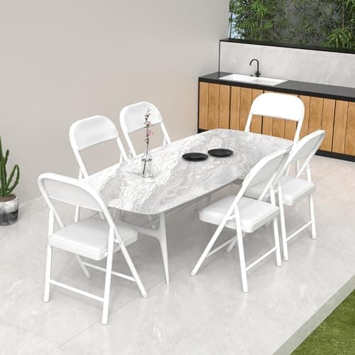 Molylain 2 Pack White Folding Chairs with Padded Cushion, Portable Stackable Foldable Chair for Indoor Outdoor, Commercial Seat with Metal Frame for Home Office Events Wedding Party (2, White) 9