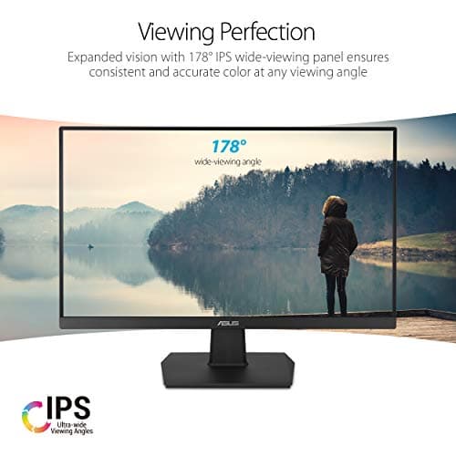 ASUS 24 Inch Desktop Monitor - 75Hz, Full HD (1920x1080), IPS, Frameless, Adaptive-Sync, Eye Care, HDMI, D-Sub DVI-D - VA24EHE 3