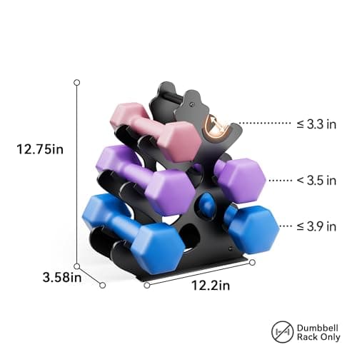 3 Tier Dumbbell Rack, Weight Rack For Home Gym, Dumbbell Stand for Free Weights 4