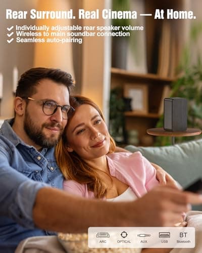 Hiwill-Audio Wooden 5.1.2 Sound Bars, 4 Surround Speakers Wired, Virtual Surround Sound System, Soundbar for Smart TV Speaker w/5.25'' Wired Subwoofer, Home Theater, ARC/Opt/BT/AUX, HiPulse N512 7