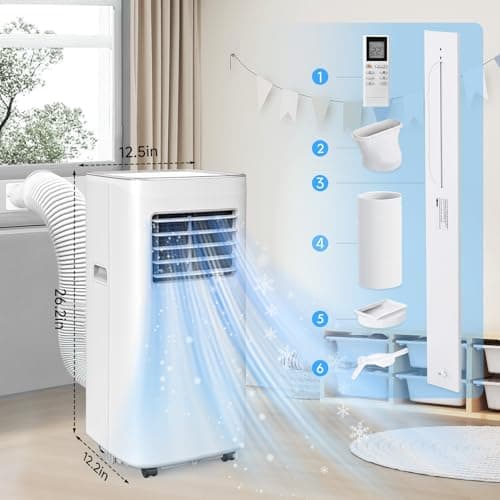 Portable Air Conditioners, 3-in-1 8500 BTU Cooling Unit with Fan & Dehumidifier for Room, Quiet Operation, Cools up to 450 sq.ft, Complete Window Installation Kit for Home Office 7
