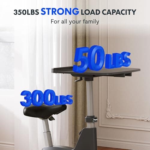 FLEXISPOT Exercise Bike with 2D Desktop, Space Saving Under Desk Bike with Removable Desk, Stationary Bikes Upright Indoor Bikes with 8 Level Magnetic Resistance Upgraded Pro Flywheel, V9PRO-Black 7