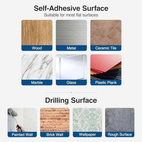 Paper Towel Holder - Self-Adhesive or Drilling, Brushed Nickel, Wall Mounted, SUS304 Stainless Steel Kitchen Roll Dispenser Under Cabinet 6