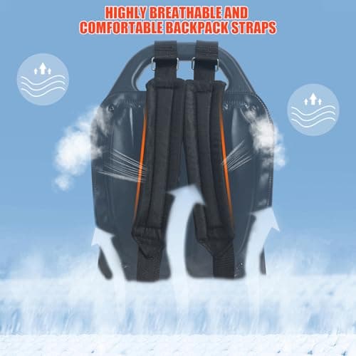 52CC Gas Backpack Leaf Blower, Snow Blower 550 CFM High Power 2-Stroke Engine Strong Wind Force for Yard Garden Snow & Dust Removal Adjustable Tube Ergonomic Harness (52cc Orange) 8