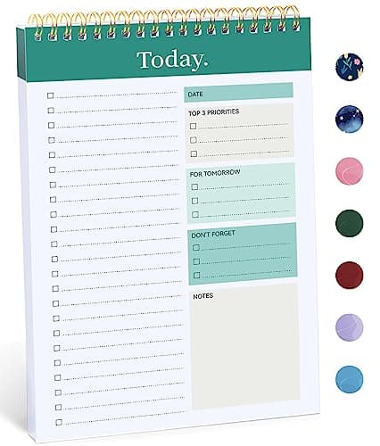 Taja To Do List Notepad - To Do List Notebook for Work with 52 Sheets, 9.8" x 6.5", Undated Daily Planner Perfect for Daily Tasks and Goal Setting, Notepad Suitable for Office, Home & School - Greenery Sway