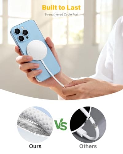 25W Magnetic Wireless Charger for iPhone 17/16, Qi2 Fast Charging Pad for iPhone 17/16/15/14/13/12 Series for AirPods, Strong Magnet, Ultra-Thin & Portable Charger Mat for Desk & Bedside, 2Pack 7