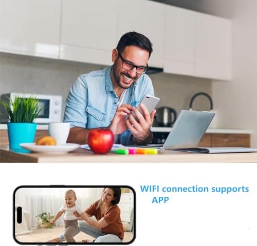 Wireless WiFi Security 4K Camera Home Mini Smart Indoor Camera Small Outdoor Portable Cameras Tiny House Nanny Pet Dog Cam Battery Life Powered Body Camera 148 Wide Angle Night Vision Motion Detection 8