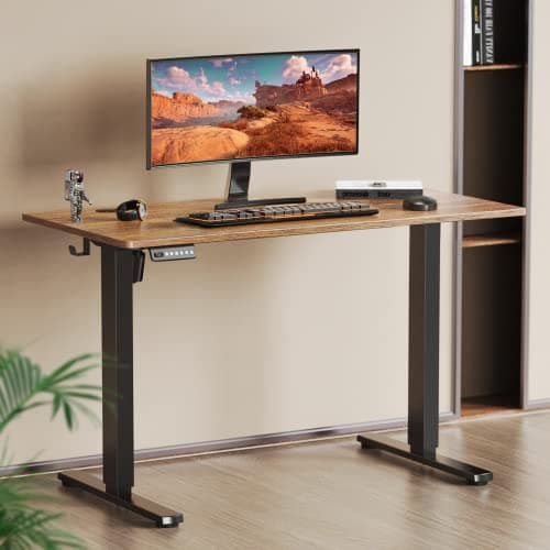 Electric Standing Desk, 55 x 24in Adjustable Height Electric Stand up Desk Standing Computer Desk Home Office Desk Ergonomic Workstation with 3 Memory Controller, Rustic Brown 8