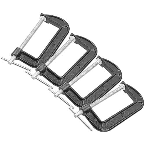 Abuff 4 Piece 6 Inch C-Clamp Set - Industrial Strength, Heavy Duty Iron C Clamps for Woodworking, Welding, and Building 6