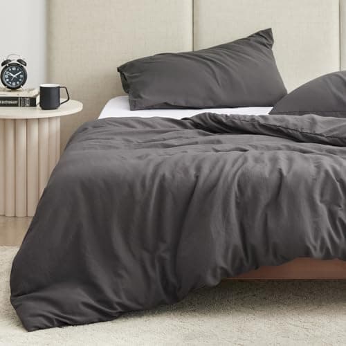 EXQ Home Duvet Cover for Weighted Blanket 60x80 inches, Breathable Soft Cover Machine Washable with 8 Ties (Dark Grey,Duvet Cover only)
