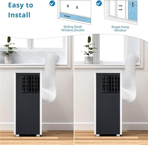 Portable Air Conditioner, 8,000 BTU Cools up to 350 Sq. Ft., LED Touch Panel, with Remote Contro, Built-in Dehumidifier, Fan, 3 in 1 Compact Indoor Quite AC Unit for Home Office Dorm RV, Black 6