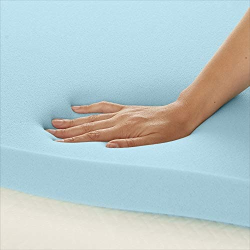 Amazon Basics Cooling Gel-Infused Memory Foam Mattress Topper, CertiPUR-US Certified, 3 inches, Queen, Blue 5