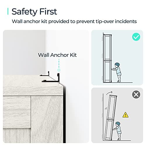 LINSY HOME 5-Shelf Bookcase, Narrow Bookshelves Floor Standing Display Storage Shelves 68 in Tall Bookcase Home Decor Furniture for Home Office, Living Room, Bed Room - White Oak 7