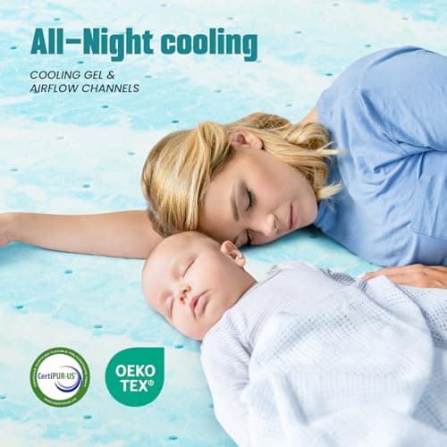 NEWBULIG Mattress Toppers Memory Foam Twin, 3 Inch Thick Bed Topper Pad Cooling Gel Infused Soft Comfy Padding Breathable for Sleeper Sofa Couch RV Camper, CertiPUR-US Certified 5