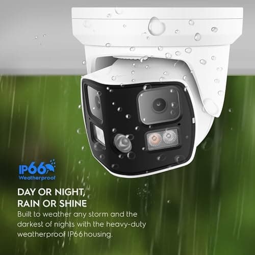 Real HD 8MP 4K Dual Lens Poe IP Security Camera 180 Degree Panoramic Wide Angle, Full Color Night Vision, H.265, IP66, NDAA Compliant 5