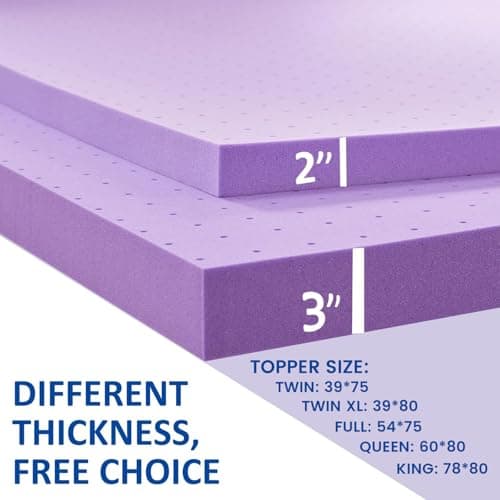 SINWEEK 2 Inch Gel Memory Foam Mattress Topper Ventilated Soft Pressure Relieve Mattress Pad, Breathable Bed Topper, CertiPUR-US Certified, Twin Size 7