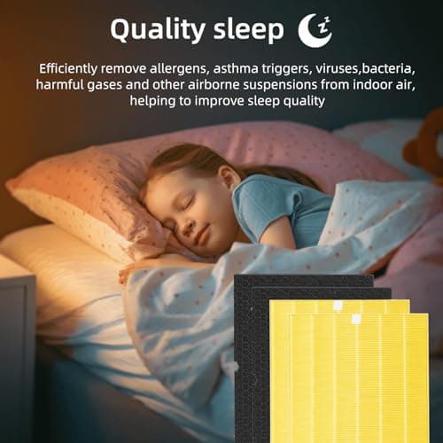 116131 Replacement Filter I for Winix C555 5500-2 Am80 Plasmawave Air Purifier True HEPA Carbon Filter,2 Set 7