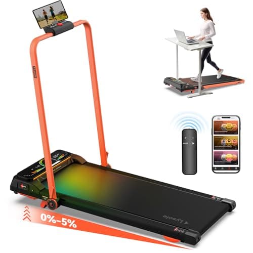 Lysole Walking Pad Treadmill with Incline and Handle Bar,Treadmills for Home and Office,265 Lb Capacity,4 in 1 Portable Under Desk Treadmill with Control,Large LED Display