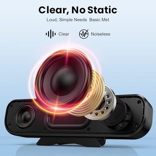 Cirqon Computer Speakers for Desktop PC Monitor, Easy Volume Knob, Sturdy Clamp, Basic Sound, Laptop Speakers with Compact Design, USB/USB C Adapter for Power and Audio(Black) 5