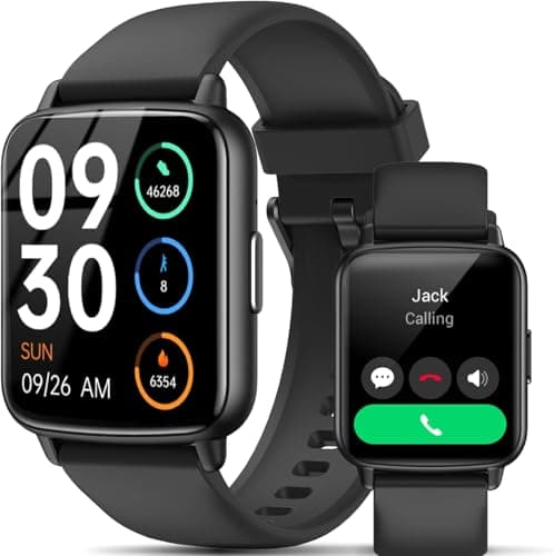JeeJTek Smart Watch, 1.83" HD Smartwatch for Men Women, Fitness Watch with 100+ Sport Modes, IP68 Waterproof/Heart Rate/Sleep Monitor, Activity Trackers for iOS/Android (Black)