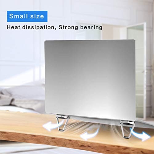 Laptop Stand Portable,Zinc Alloy Laptop Mini Stand,Laptop Riser Invisible,Ergonomic Laptop Stand Cooling Suitable for 12-20 Inches Laptop.（Silver-2pieces） 5
