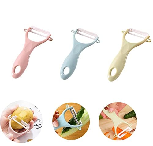 CookTaitai Potato Peelers 3 Pack, Fruit Peelers Potato Peeler, Cucumber, Apple Peelers for kitchen Original Vegetable Peeler-Set of 3 (Ceramic Blade)…