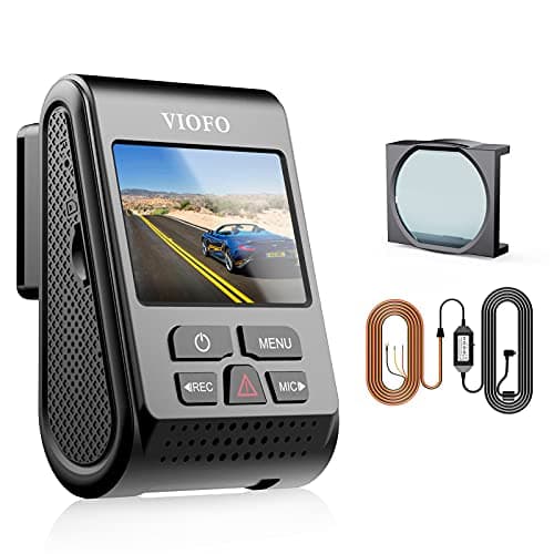 VIOFO A119 V3 2K Dash Cam Bundle with GPS, HDR & Ultra Clear Night Vision - Includes Hardwire Kit for Parking Mode with Low Voltage Protection & CPL Filter for Reducing Glare & Improving Image Quality