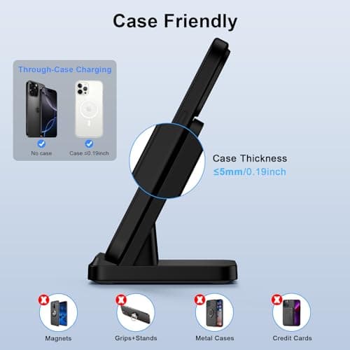 Wireless Charger for Moto Edge 2025 Moto Razr 2025,Moto G Stylus/Power 5G 2025,15W Fast Wireless Charging Station for iPhone 17 16 15,Samsung Galaxy S25 Edge S24 Ultra S23 S22,Google Pixel 10 Pro XL 9 6