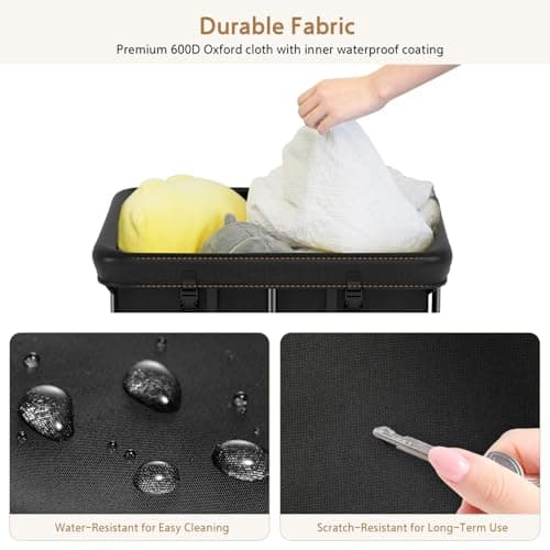 150L Large Laundry Basket with Wheels, Rolling Laundry Hamper with Removable Laundry Bag & Metal Frame, Oxford Fabric Dirty Clothes Hampers for Bedroom, Laundry Room, Bathroom, Dorm(Black) 6