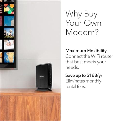 NETGEAR Nighthawk Cable Modem and WiFi 5 Router Combo (C7000) - Compatible with Major Cable Providers incl. Xfinity & Cox - Cable Plans up to 800Mbps - AC1900 (Up to 1.9Gbps) - DOCSIS 3.0 8