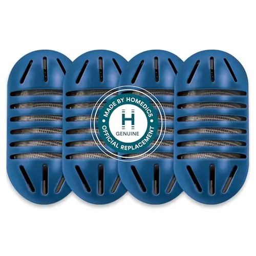 HoMedics Demineralization Cartridge for Ultrasonic Humidifiers – 4-Pack Humidifier Filter Replacements, Filters Mineral Deposits and Purifies Water in Air Humidifiers for Bedroom, Plants, Office Blue