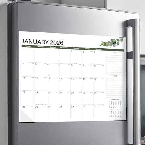 GuassLee 2026-2027 Magnetic Calendar for Refrigerator - Aesthetic Magnetic Calendar for Fridge Runs from Jan. 2026 to Jun. 2027, 18 Monthly Refrigerator Planner for Easy Organizing, 14"x 11.5"