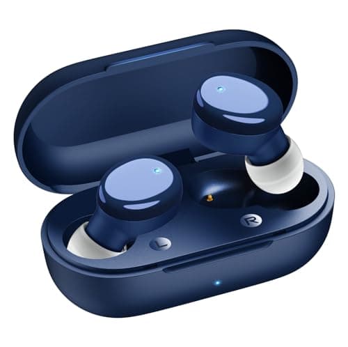 Redpepper Wireless Earbuds in-Ear Headphones Bluetooth 5.3 with Built-in Mics Deep Bass Clear Call Ultralight Headsets Up to 60H Play Time for Studying Workout Gaming Blue