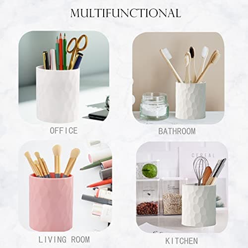 minimaliving Pen Holder,Nordic Style Silicone Waterproof Pencil Holder for Desk Simple&Modern Minimalist Makeup Organizer Multifunctional Office Supplies for Home,Kids and School(Beige) 5