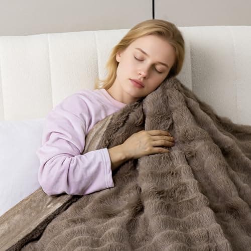 TiMiCalda Heated Blanket Electric Throw- 50"x60" Soft Thick Bubble Electric Blanket for Sofa with 5 Heat Levels & 4 Hours Auto-Off Overheat Protection, Warm Cozy Gifts, Beige 7