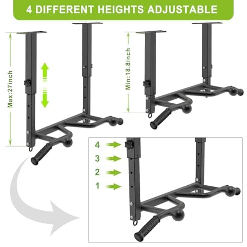 SELEWARE 24" Ceiling Mounted Pull Up Bar, Height Adjustment Multifunctional Chin Up Bar for Home Gym Workouts, Heavy-Duty Steel Construction, 400 lbs Capacity 5