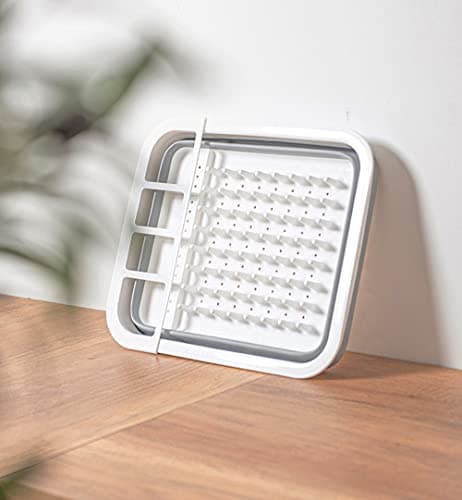 udNmlaiebot Drying Rack Kitchen, Dish Drying Rack, Dish Racks for Kitchen Counter, Dish Rack, Collapsible Dish Drying Rack—Suitable for Kitchens, motorhomes, Yachts, Campers (Off-White) 6